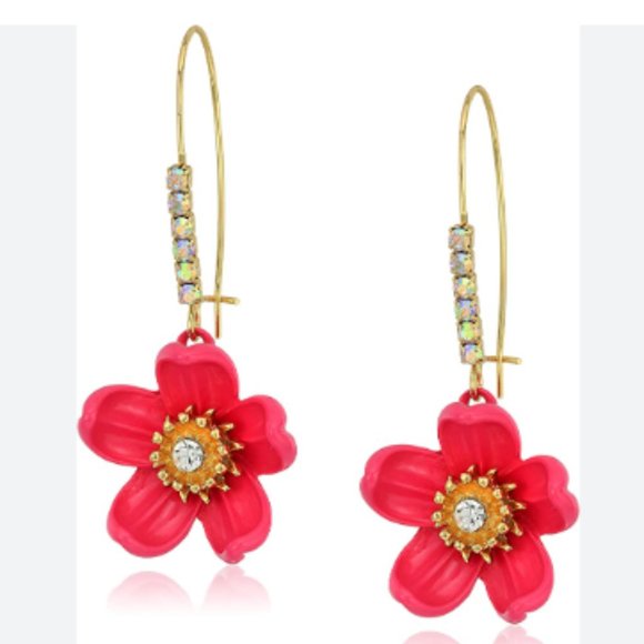 Betsey Johnson Jewelry - Betsey Johnson TROPICAL PUNCH FLOWER EARRINGS
